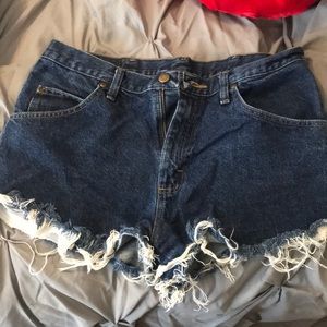 High waisted jean shorts